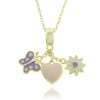 Lily Nily 18k Gold Overlay Children's Enamel Dangle Charms Pendant Necklace