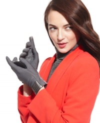 Sleek stretch gloves with a modern twist. Isotoner added special fabric fingertips to these SmarTouch gloves so your fingers stay warm while you call, text or peruse apps on your favorite touchscreen devices.