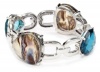 Anne Klein Evylyn Silver-Tone Teal and Abalone Stretch Bracelet