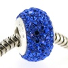 Queenberry Sterling Silver Birthstone Round Sapphire Blue Crystals Bead For Pandora Troll European Charm Bracelets September