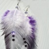 Feather Earrings with Swarovski Purple Crystals and Rinestone