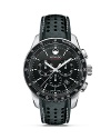 Men's Movado Series 800™ bracelet watch in performance stainless steel with a black chronograph dial.