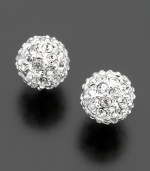 A bubbling bundle of brilliance. Put a little bounce in your step with these Lauren Ralph Lauren crystal pavé stud earrings. Surgical steel posts.