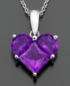 February's birthstone inspires beauty and love on this pretty pendant featuring amethyst (1-7/8 ct. t.w.) set in 14k white gold, from Effy Collection. Approximate length: 18 inches. Approximate drop: 3/4 inches.