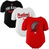 NBA adidas Portland Trail Blazers Newborn Slam Dunk 3-Piece Creeper Set - White/Black/Red (3-6 Months)