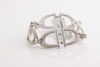 New ROBERTO COIN 18k White Gold & Diamond Stirrup Design Bracelet