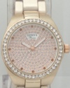 Geneva Quartz Chronograph-style Look Diamond on Dial Rhinestone on Bezel Rose Gold Metal Band