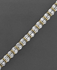 Light up your everyday ensemble with this tremendously elegant diamond bracelet. Featuring round-cut diamonds (2 ct. t.w.) set in 14k gold. 2 carat diamond bracelet measures approximately 7-1/4 inches long.