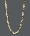 Nothing is more stylish than a simple chain. This 14k gold necklace features a Marine link. Approximate length: 16 inches.