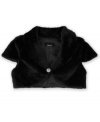 Top of your special occasion dress with this chic and stylish faux fur shrug by BCX.