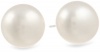 Sterling Silver White Freshwater Cultured Pearl Button Stud Earrings (6.5x7mm)