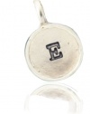 Lucky Feather Sterling Silver over Zinc Letter Coin Charm - Initial E