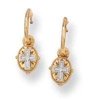 The Vatican Library Collection Gold-Tone Etched Cross Drop Earrings