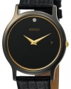 Seiko Men's SKP333 Dress Black Leather Strap Watch