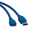 Tripp Lite U326-003 USB 3.0 Super Speed 5Gbps  (A Male to Micro B Male) Device Cable (3 Feet, Blue)