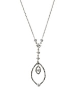 Add shimmer and intrigue to your neckline. This Judith Jack intricate pendant necklace features round-cut cubic zirconia (3-4/5 ct t.w.) surrounded by marcasite stones (2/3 ct. t.w.). Crafted in sterling silver. Approximate length: 16 inches. Approximate drop: 2 inches.