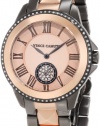 Vince Camuto Women's VC/5049RGTT Swarovski Crystal Accented Black Ion-Plated and Rose Gold-Tone Bracelet Watch