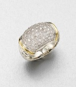 From the Metro Collection. Truly shine in this pavé diamond piece set in a textured sterling silver shank accented in radiant 18k gold. Diamonds, 1.06 tcwSterling silver18k goldImported