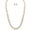 White Freshwater Cultured Pearl Necklace and Stud Earrings Set with Sterling Silver Clasp (9-10mm )