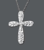 Give the perfect gift of faith. Kaleidoscope's symbolic cross pendant shines with the addition of clear crystals made with Swarovski Elements. Setting and chain crafted in sterling silver. Approximate length: 18 inches. Approximate drop: 3/4 inch.