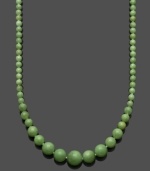 Add a fresh sprig of color to lighten any look. Graduated, jade beads (4-8 mm) with a 14k gold clasp create a look of polished elegance. Approximate length: 18 inches.