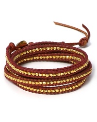 Chan Luu's studded leather wrap is a hippie-chic essential. Channel your inner free spirit and wear this golden strand to give breezy looks a touch of tribal-inspired texture.