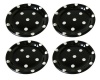 Terramoto Ceramic Polka Dots 6-Inch Accent Dish, White on Black, Set of 4