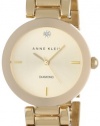 Anne Klein Women's AK/1362CHGB  Diamond Dial Gold-Tone Bracelet Watch