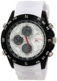 U.S. Polo Assn. Men's US9143 White Textured Strap Analog Digital Watch