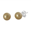 Sterling Silver 6.5-7mm Freshwater Cultured Colored Button Pearl Studs