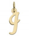 The perfect gift for Isabelle. This polished I initial charm features a pretty, small script design in 14k gold. Chain not included. Approximate length: 7/10 inch. Approximate width: 3/10 inch.