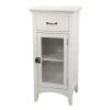 Elegant Home Fashions Madison Avenue Collection Shelved Floor Cabinet with Drawer, White