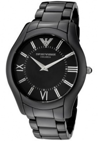 Emporio Armani AR1440 Men's Super Slim Black Dial Black Ceramic