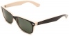 Ray-Ban New Wayfarer New Wayfarer Square Sunglasses,Black On Beige Frame/Green Lens,55 mm