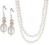 Sterling Silver Multi-Colored Freshwater Pearl Necklace and Hook Earrings Set, 40