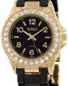 XOXO Women's XO2007 Swarovski Crystal Accented Gold-Tone Black Ceramic Bracelet Watch