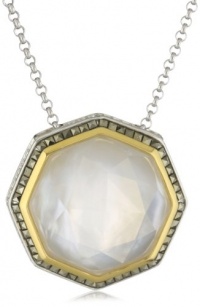 Judith Jack Octagon Sterling Silver, Mother of Pearl and Marcasite Octagon Pendant Necklace