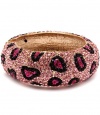 HOT HOT HOT Pink HUGE Leopard Pave Swarovski Crystal & Rhinestone BLING Hinged Metal Bangle Bracelet by Jersey Bling handmade