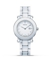 Fendi Round Ceramic Stainless Steel Watch with Diamonds, 38mm