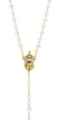 The Vatican Library Collection Gold-Tone Crystal Wedding Rosary