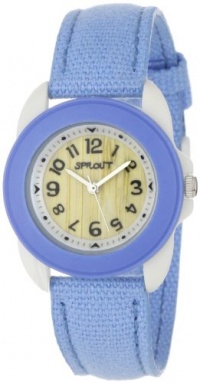 Sprout Women's ST1015LBIVLB Eco-Friendly Light Blue Organic Cotton Strap Watch