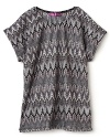 Aqua Girls' Zig Zag Knit Sweater - Sizes S-XL