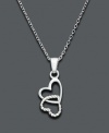 Hang on tight to the one you love. This delicate pendant features two hearts intertwined, one smooth and one textured. Unwritten necklace crafted in sterling silver. Approximate length: 18 inches. Approximate drop 1 inch.