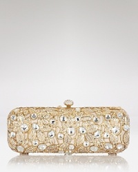 A night-right party light, this Sondra Roberts satin clutch dresses up your cocktail look with glassy beads and a refined yet revel-ready shape.