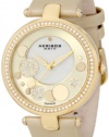 Akribos XXIV Women's AKR434YG Gold-tone Sunray Diamond Dial Quartz Strap Watch