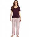 Izod Women's Knit Stripe Pajama Set