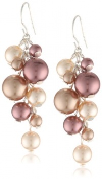 Colored Simulated Pearl Cluster Drop Earrings