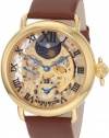 Akribos XXIV Men's AKR451YG Bravura Mechanical Dual Time Skeleton Gold-Tone Watch