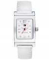 Go for bold black or refined white with this reversible leather watch from Tommy Hilfiger.