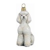 Joy to the World Collectibles European Blown Glass Pet Ornament, Toy Poodle, White